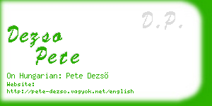 dezso pete business card